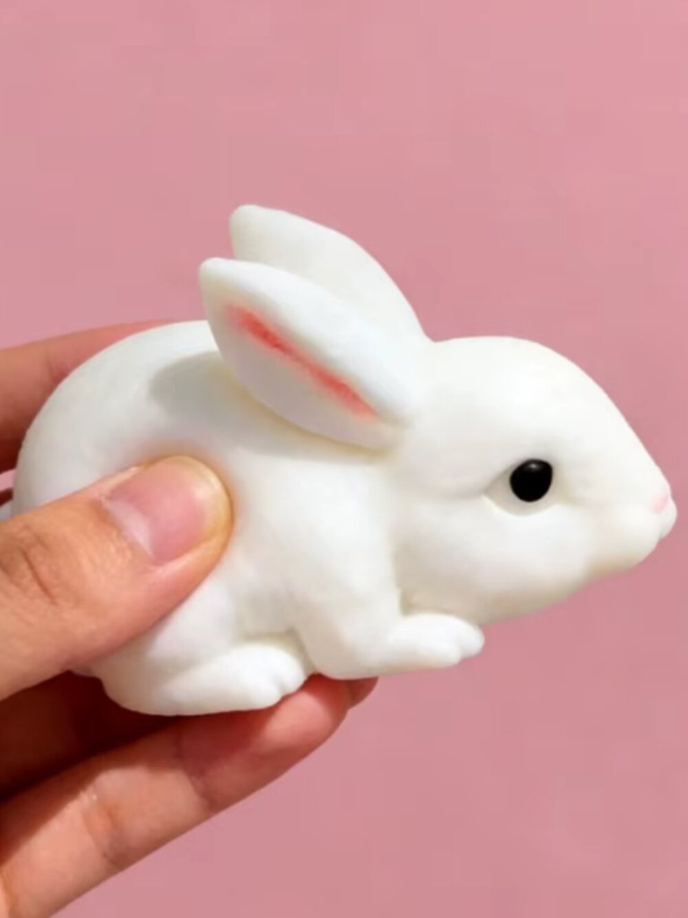 1pc Squishy Cute Bunny Squeeze Toy Soft Kawaii Little White Rabbit Fidget Toy